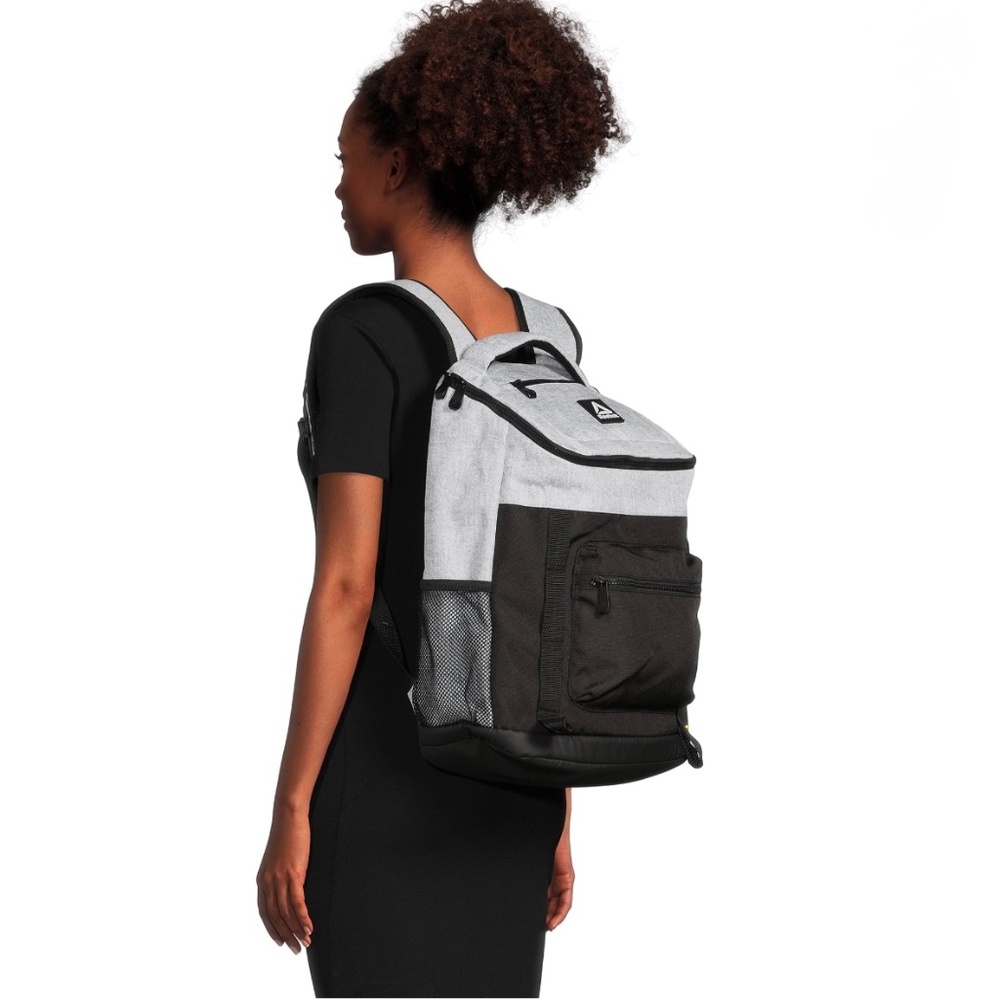 Reebok Bobbie Top Loader Backpack Gray Black Laptop School Travel Bag - Picture 3 of 11